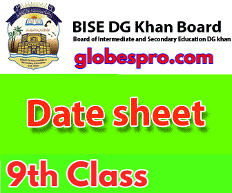 9th Class Date Sheet 2024 BISE DG Khan Board