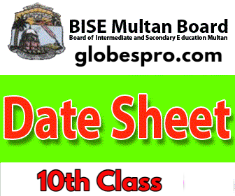 10th Class Date Sheet 2024 BISE Multan Board