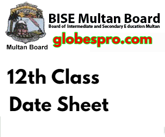 12 Class 2nd Year Date Sheet 2024 BISE Multan Board