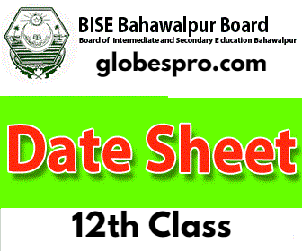 12th Class 2nd Year Date Sheet 2024 BISE Bahawalpur Board