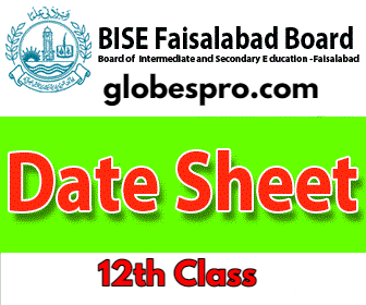 12th Class 2nd Year Date Sheet 2024 BISE Faisalabad Board