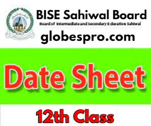 12th Class 2nd Year Date Sheet 2024 BISE Sahiwal Board