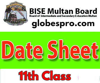 1st Year Date Sheet 2024 Multan Board