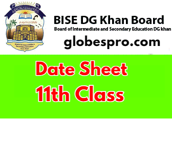 11th Class 1st Year Date Sheet 2024 DG Khan Board