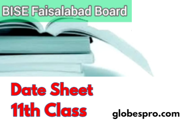 1st Year 11th class Date Sheet 2023 Faisalabad Board