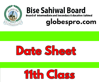 11th Class Date Sheet 2024 Sahiwal Board